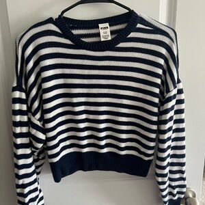 PINK Victoria's Secret Striped Navy and White Sweater